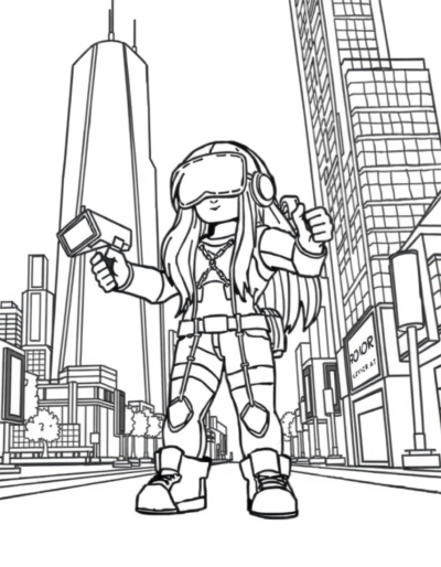 Roblox Girl Exploring A Virtual City