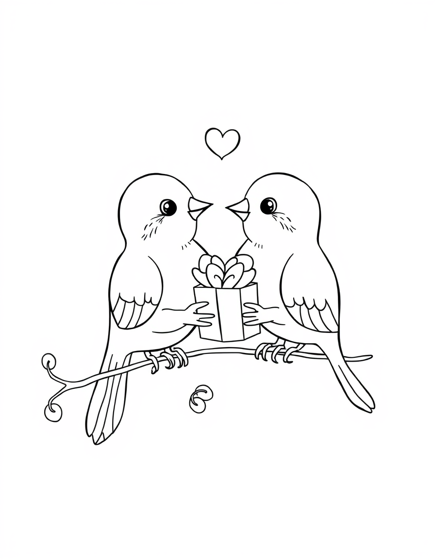 Birds Exchanging Gifts Of Affection