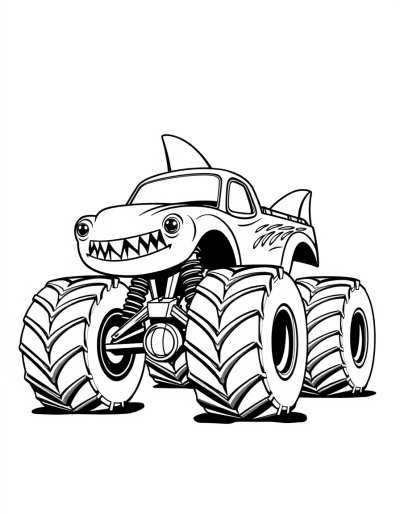 Monster Truck With Shark Fins