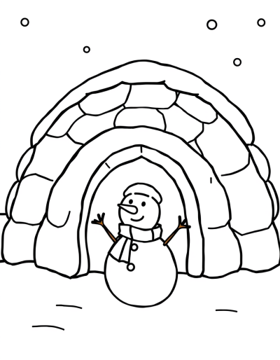Add A Snowman In Front Of Igloo
