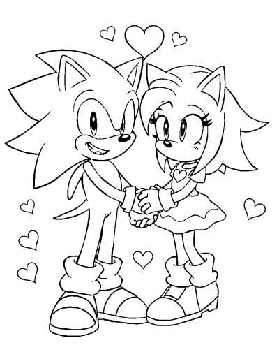 Sonic And Amy Holding Hands