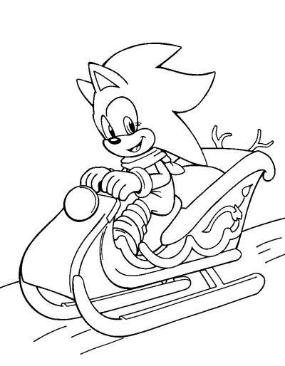 Sonic Riding Sleigh With Reindeer