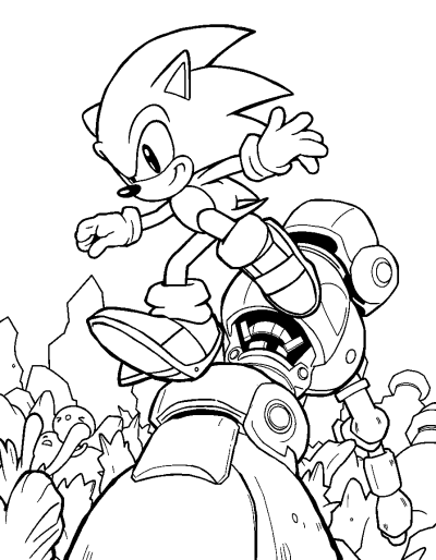 Sonic Jumps Over Robot'S Obstacle