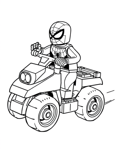 Spider Man Riding A Lego Vehicle