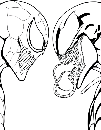 Spider Man And Venom Face Off