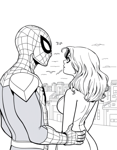 Mary Jane And Spider Man Watching The Sunset