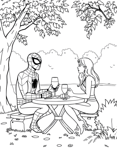 Spider Man And Mary Jane Having A Picnic In The Park