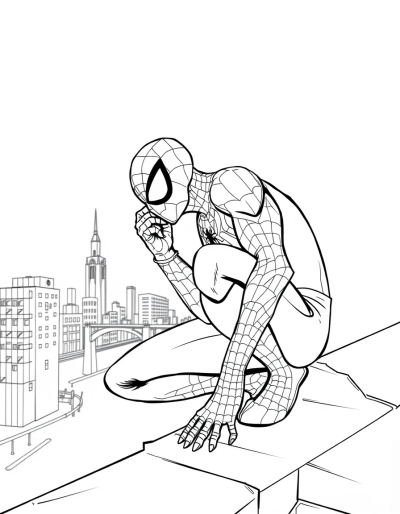 Spider Man Contemplates His Next Move