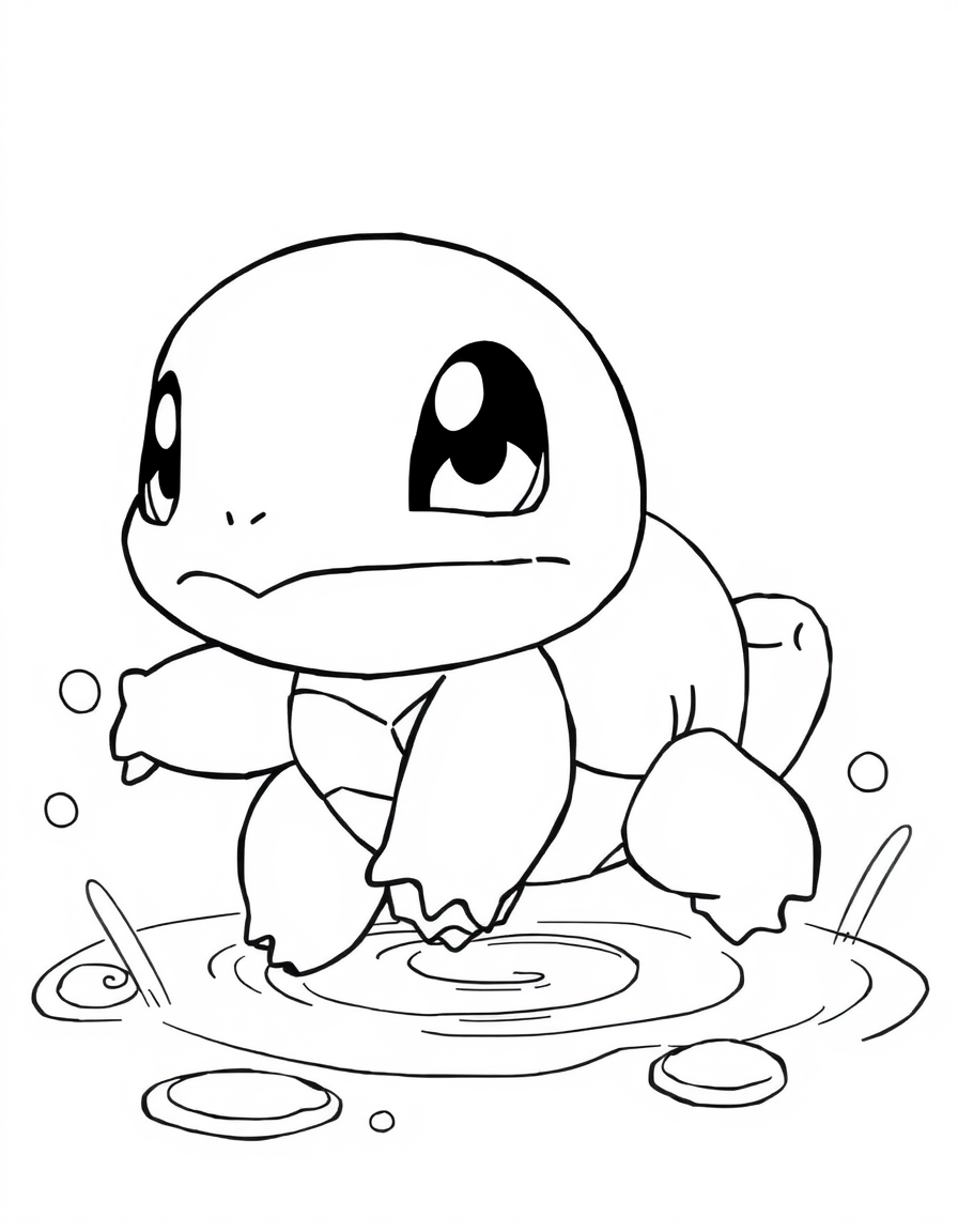 Cute Squirtle Playing In Water
