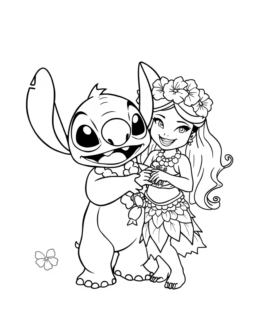 Stitch And Lilo Dancing Hula