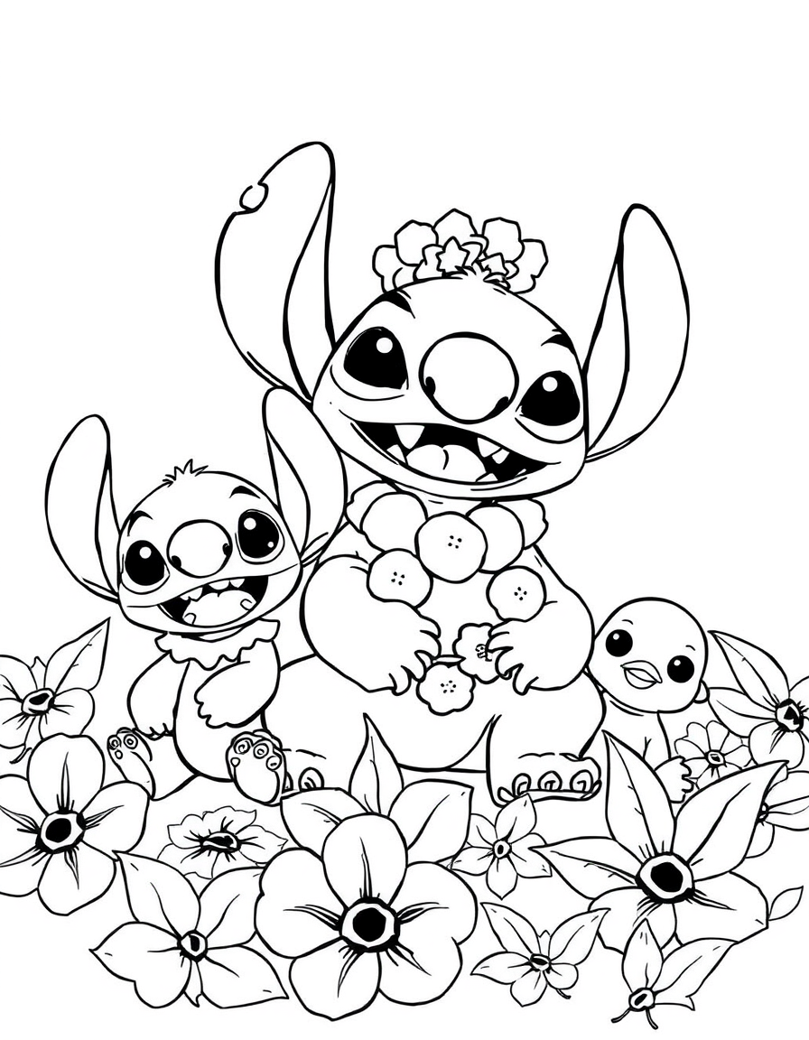 Stitch And His Ohana Family