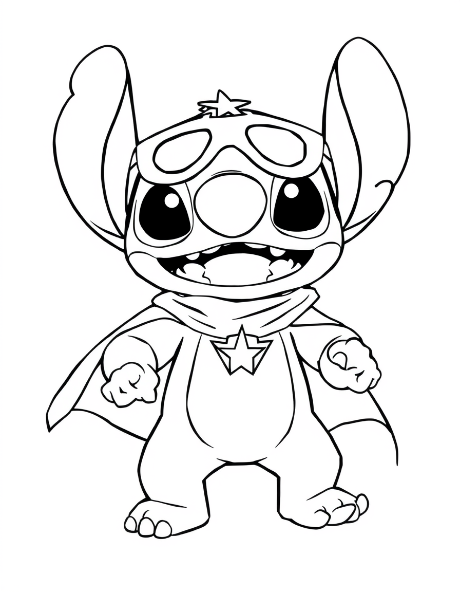 Stitch Dressed As A Superhero