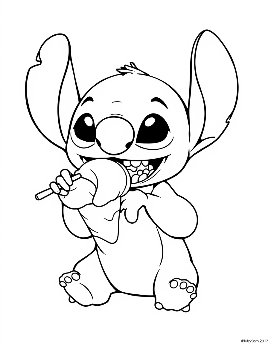 Stitch Eating A Delicious Ice Cream