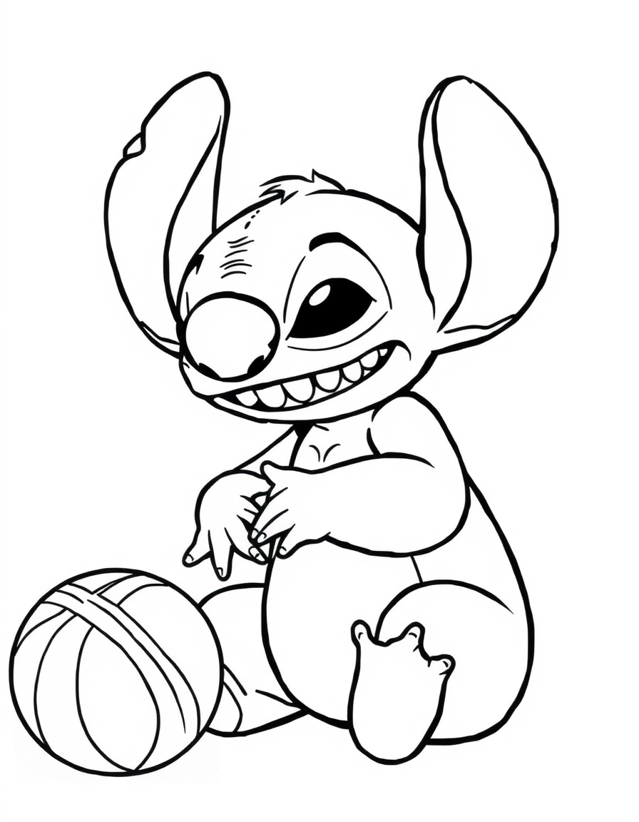 Stitch Playing With A Ball