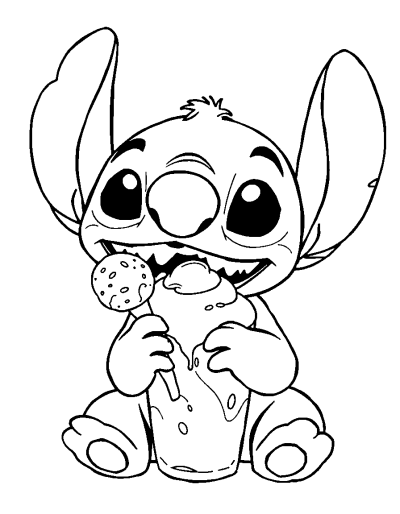 Stitch Enjoys Cookie Dough Ice Cream
