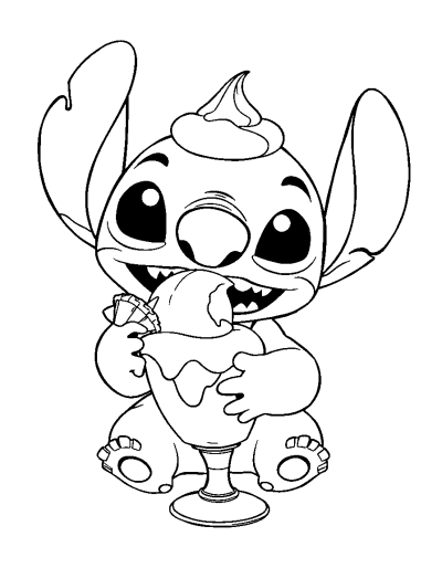 Stitch Munches On Peanut Butter Cup Ice Cream