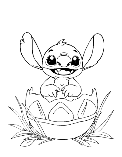 Adorable Stitch Nesting In Egg