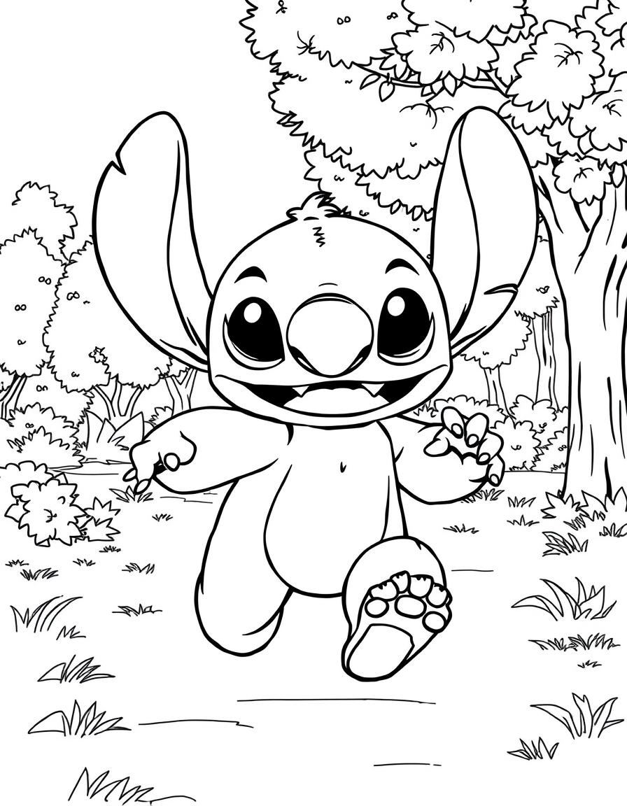 Stitch Is Running In The Park