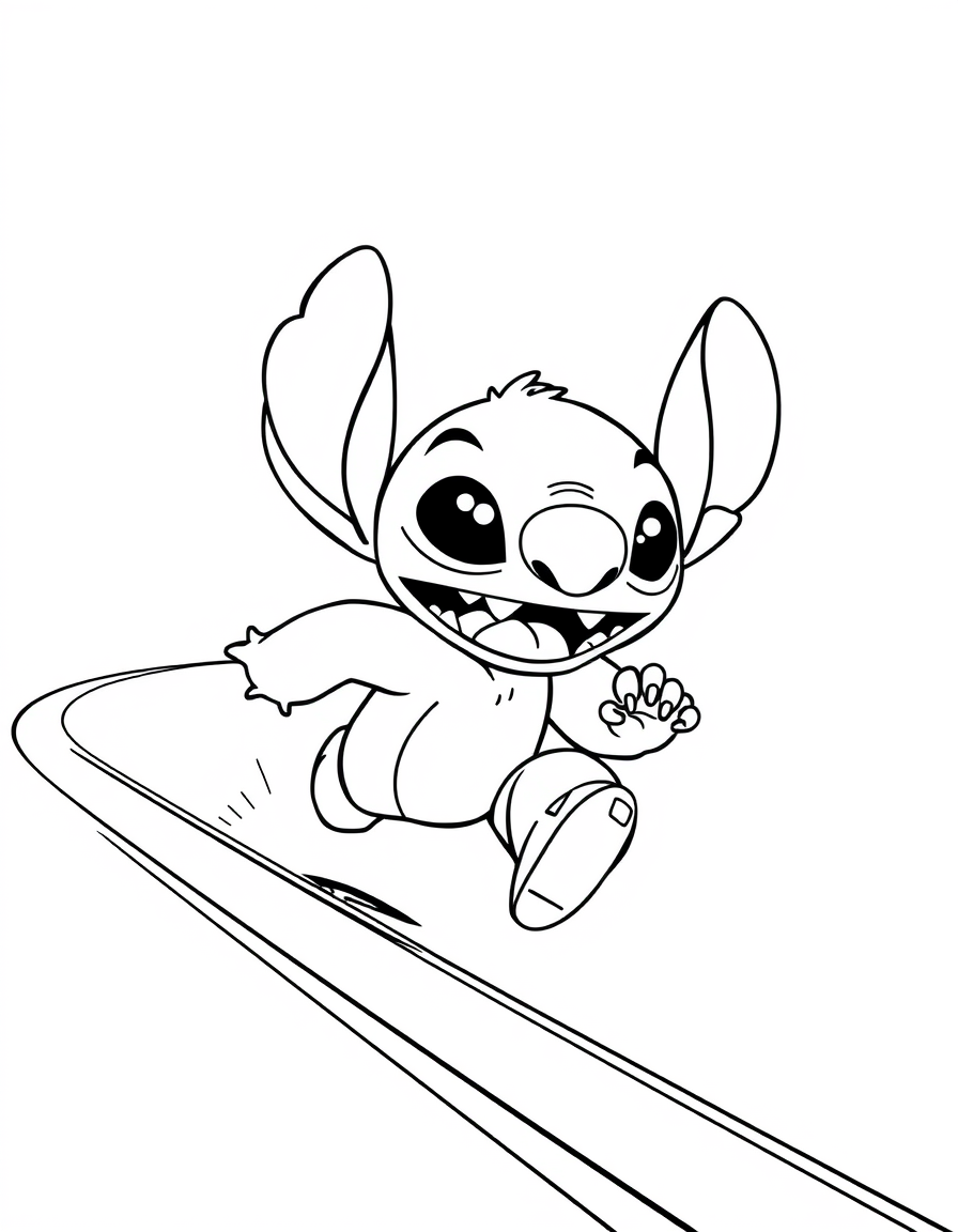 Stitch Is Running Towards The Finish Line