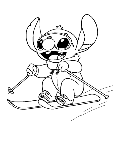 Stitch Doing A Cool Ski Jump