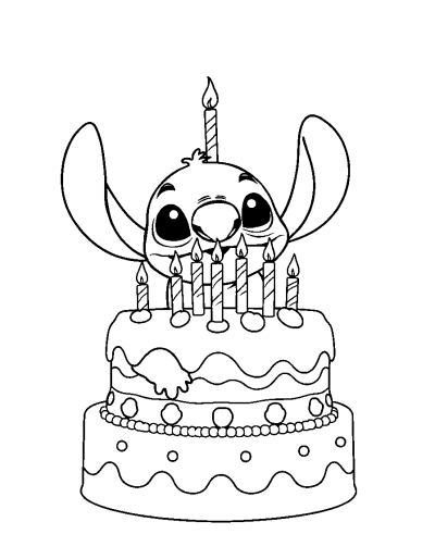 Colorful Birthday Cake With Candles