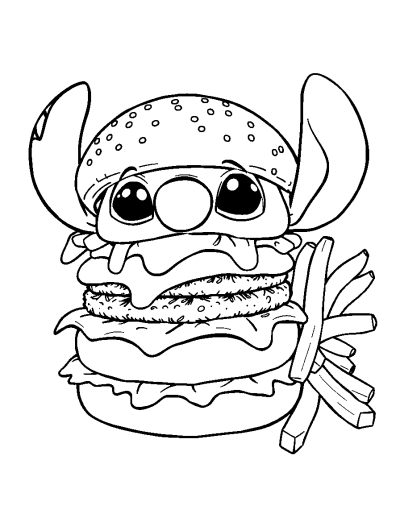 Juicy Burger With Fries On Side