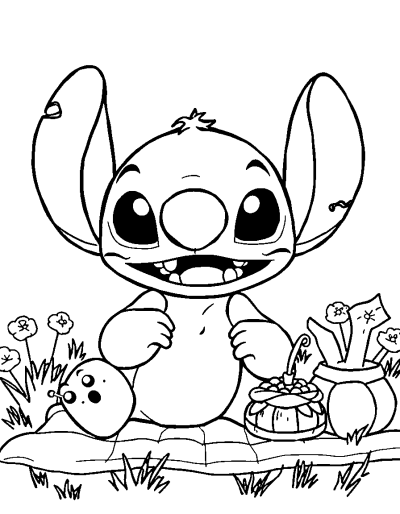Stitch Having A Picnic