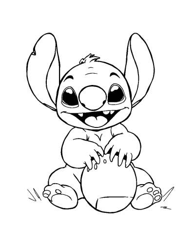Stitch Playing With A Ball