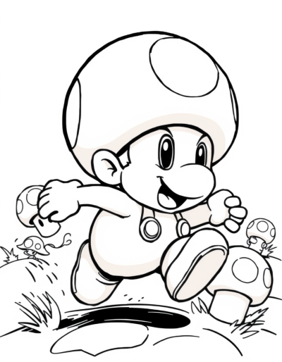 Toad Running From Goombas