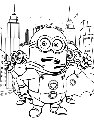 Superhero Minions Defending The City
