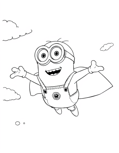 Superhero Minions Flying In Sky