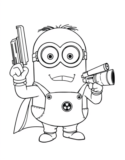 Superhero Minions Using Gadgets And Weapons