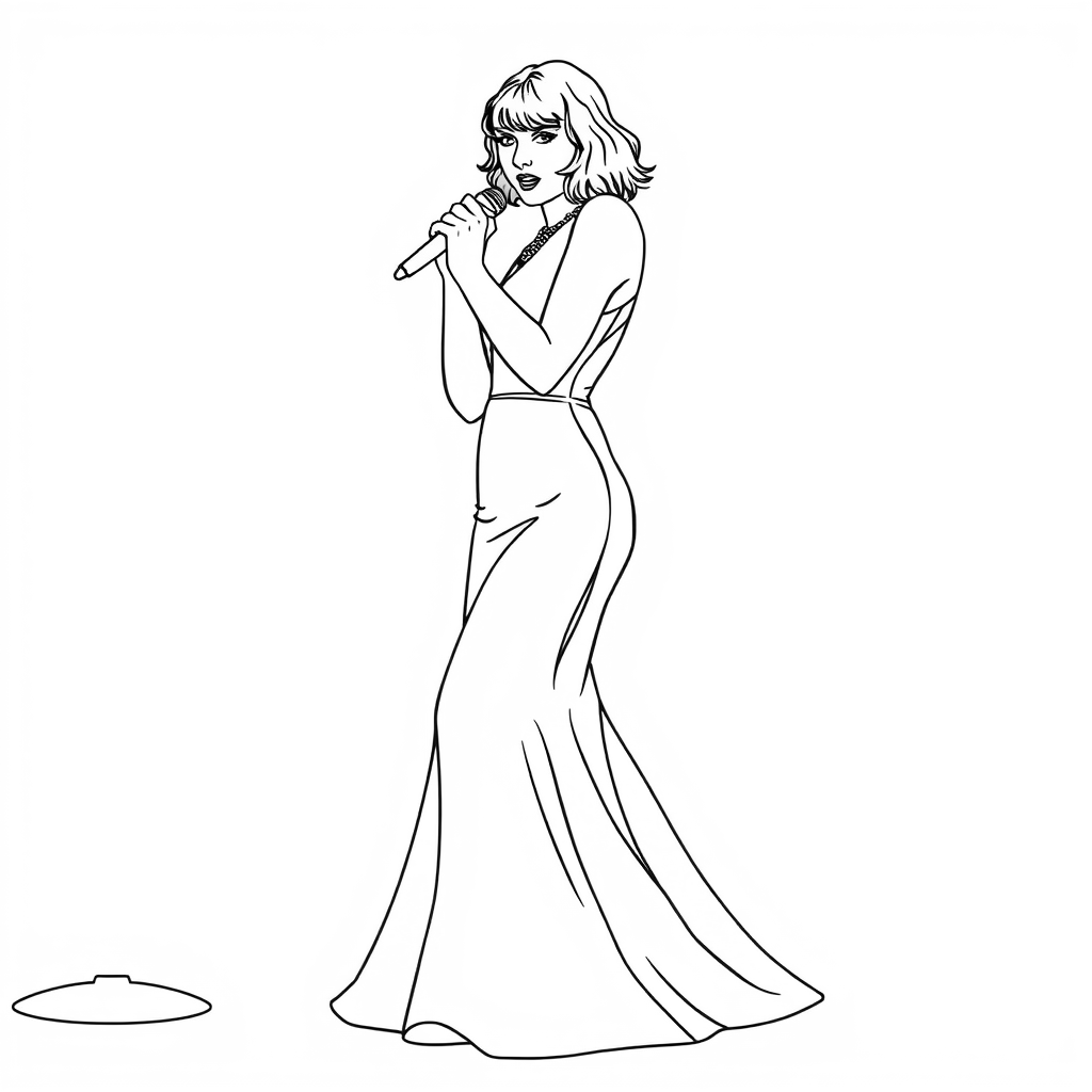 Taylor Swift Coloring Page