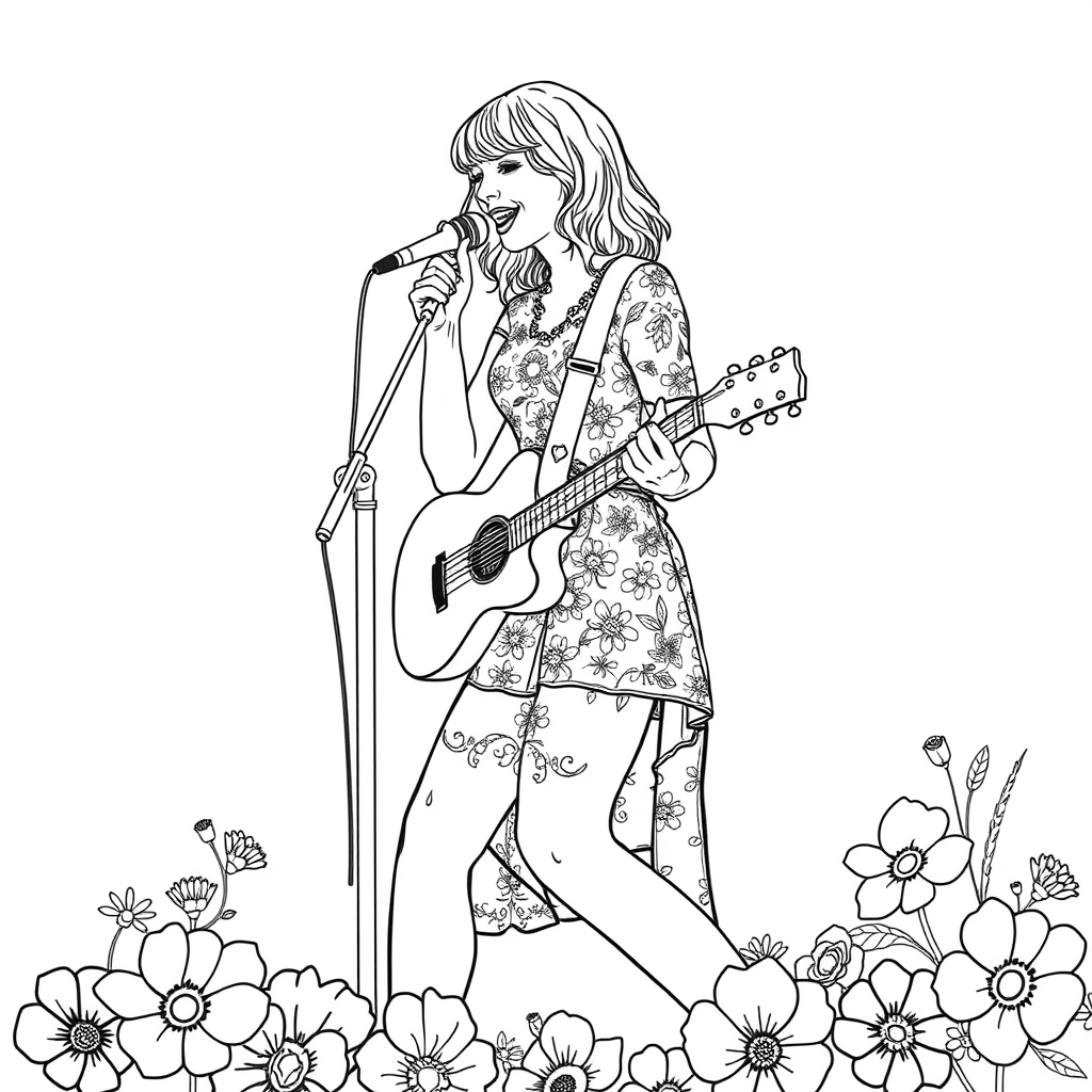 Taylor Swift Coloring Page