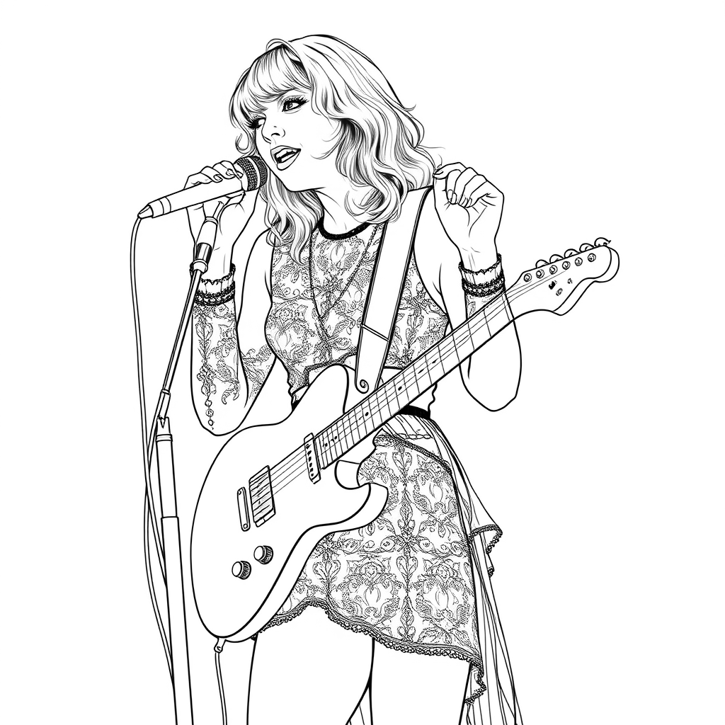 Taylor Swift Coloring Page