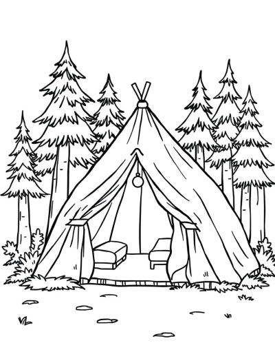 A Cozy Tent In The Woods