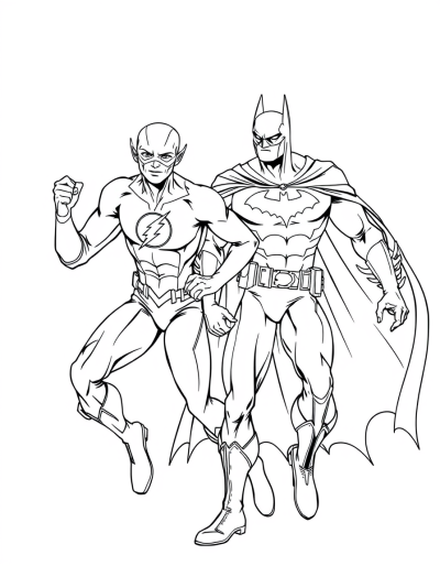 The Flash And Batman Fighting Crime