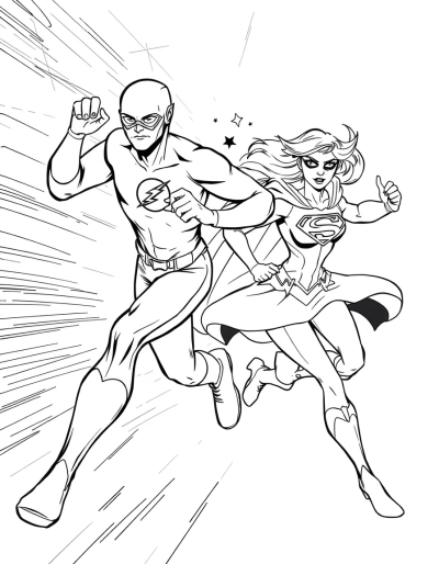 The Flash Speeds Past Supergirl