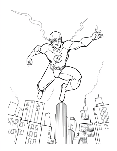 The Flash Leaping Over Buildings
