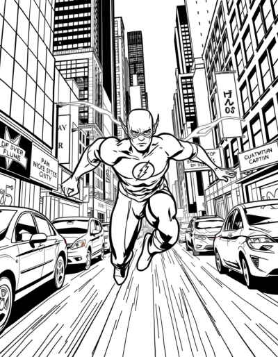 The Flash Speeding Through Busy Streets
