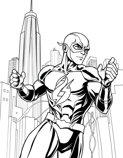 The Flash Surrounded By Skyscrapers