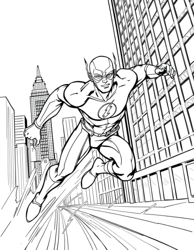 The Flash Zooming Through City