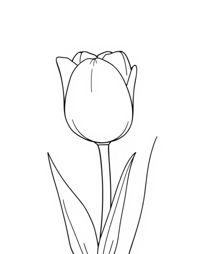 A White Tulip Standing Tall