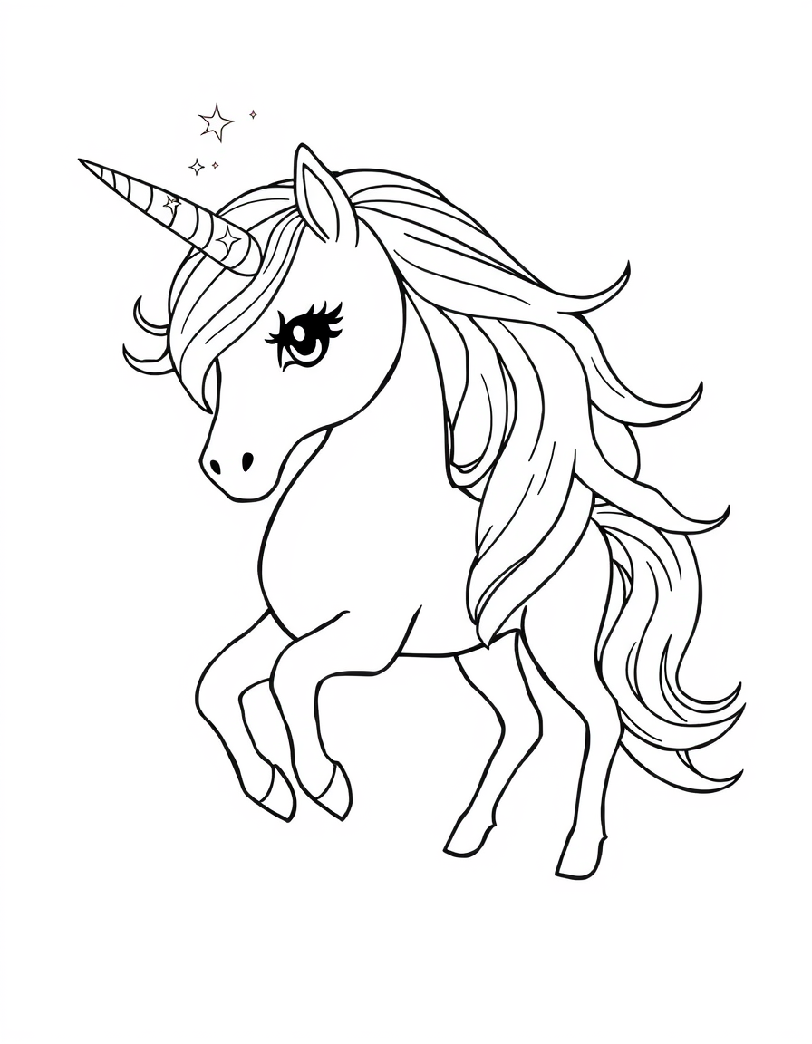 Rainbow Unicorn With Sparkling Mane