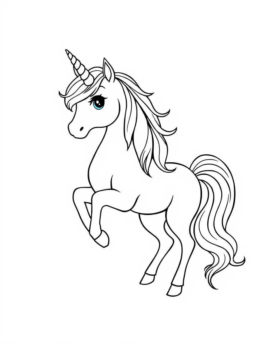 Unicorn With Flowing Rainbow Tail