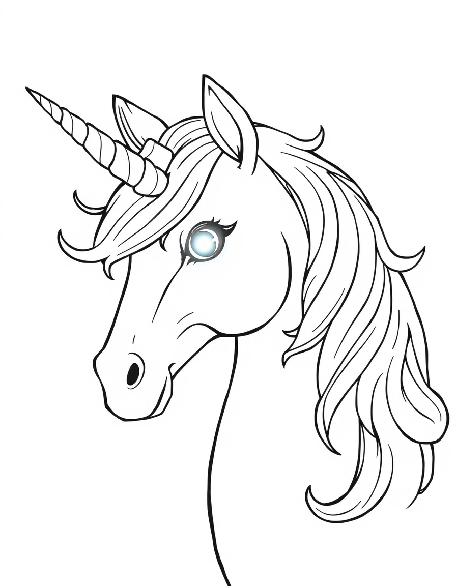 Unicorn With Magical Glowing Eyes