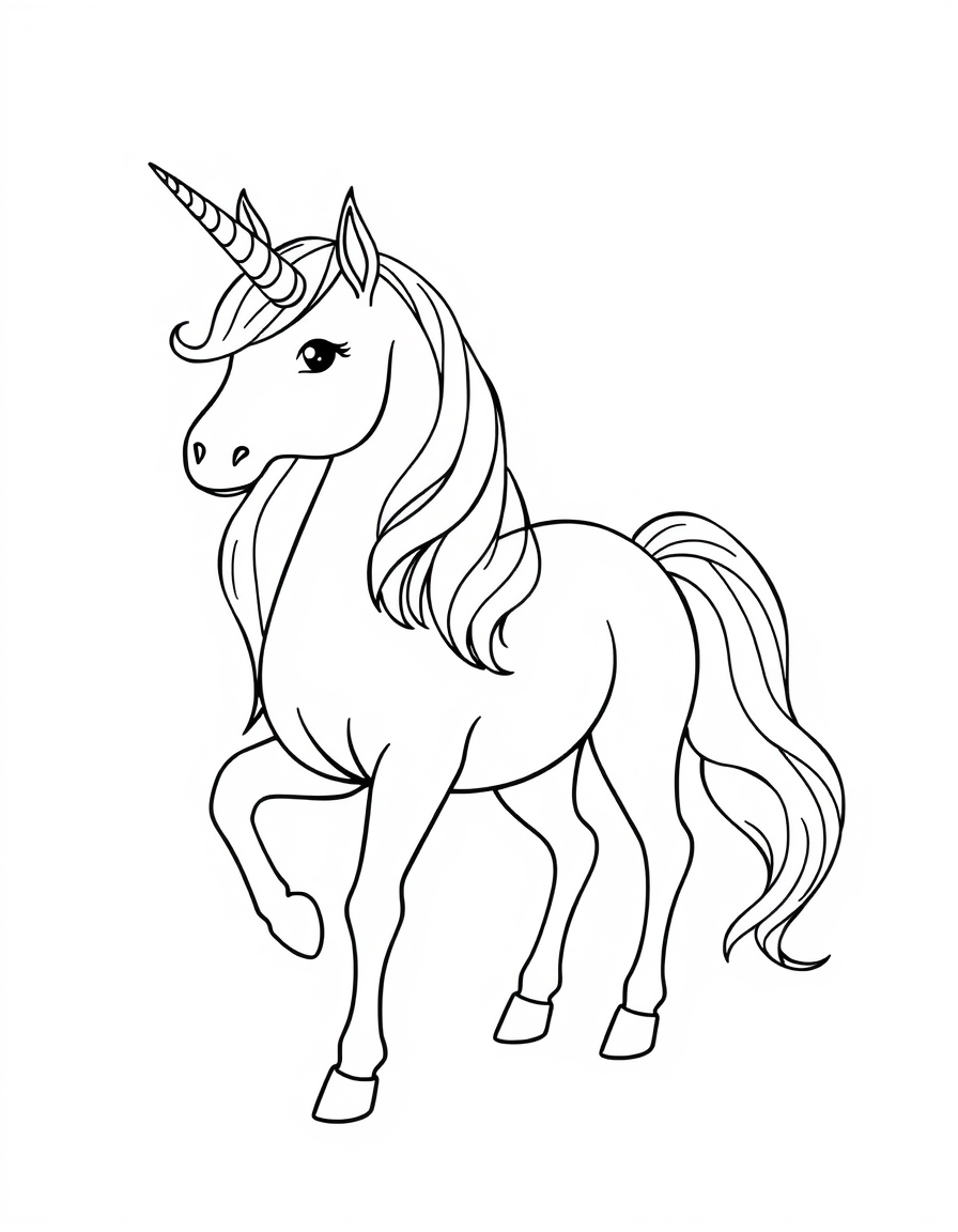 Unicorn With Pastel Rainbow Tail