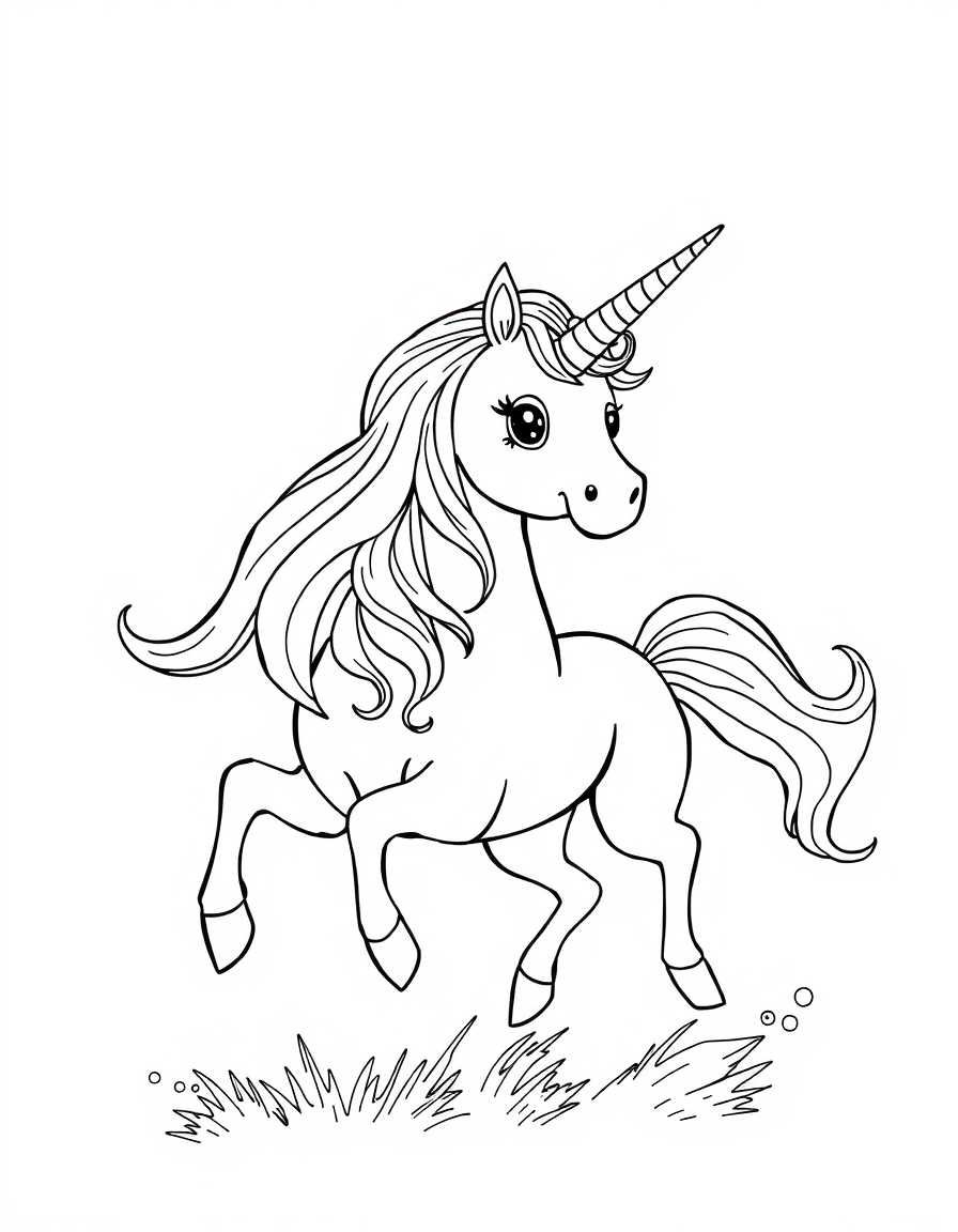 A Joyful Unicorn Galloping Freely