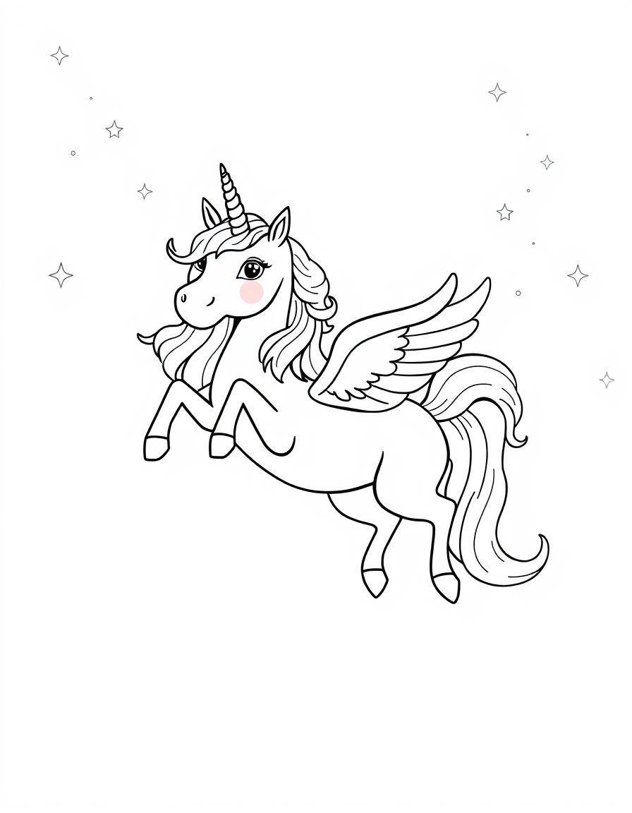 A Magical Unicorn Flying High