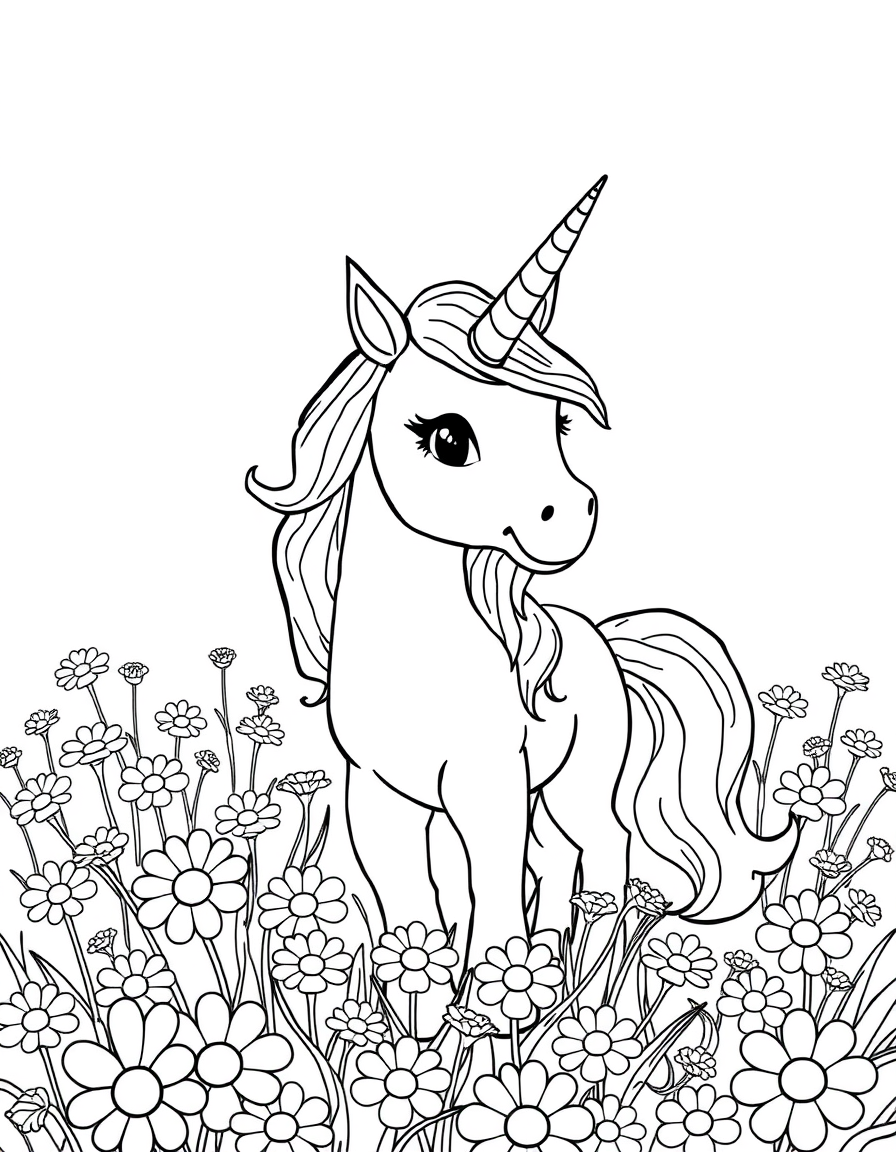 A Unicorn In A Field Of Daisies